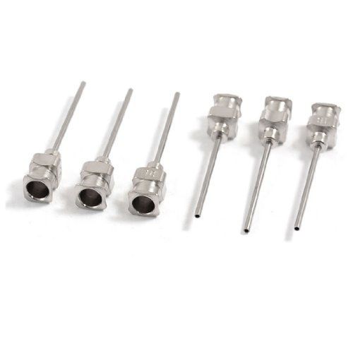 6x stainless steel luer lock dispensing needle tip 18 gauge 0.57mm idx1.18mm for sale