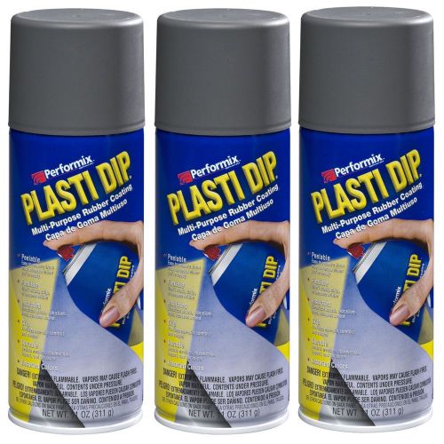 3-PACK Performix PLASTI DIP GUNMETAL GRAY 11OZ Spray CAN Rubber Handle Coating