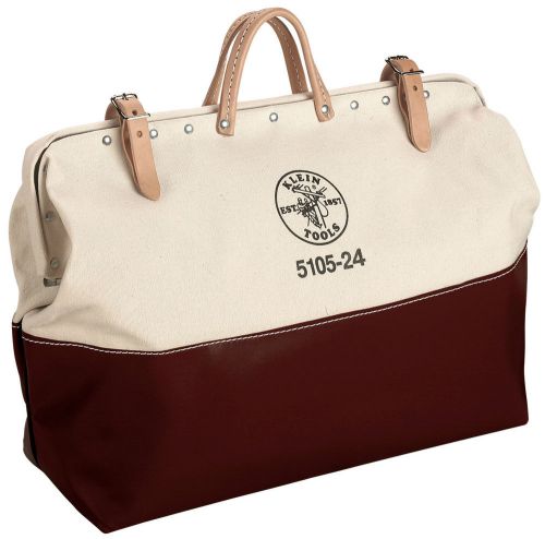 Klein tools 5105-24 high-bottom 24&#034; canvas tool bag 24&#034; x 6&#034; x 15&#034; for sale