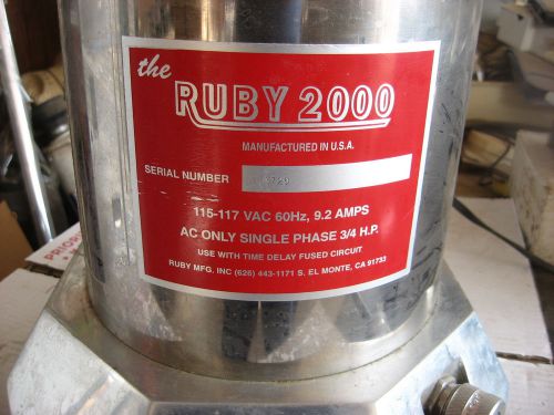 Ruby 2000 Commercial Vegetable Fruit Centrifugal Juicer Squeezer. for parts