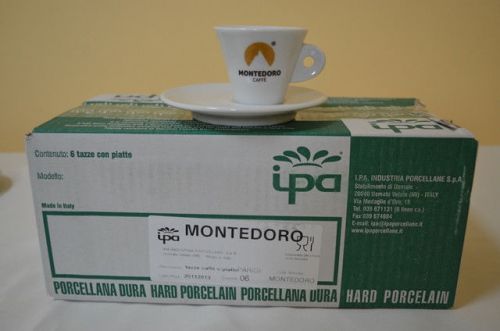 Espresso Pods - MONTEDORO CAFFE`- 6 Espresso Cups Set Porcelain - Lavazza