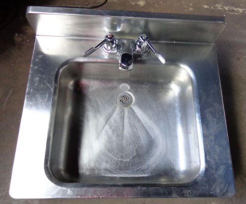 WALL HUNG STAINLESS BATHROOM KITCHEN RESTAURANT SINK W/ FAUCET