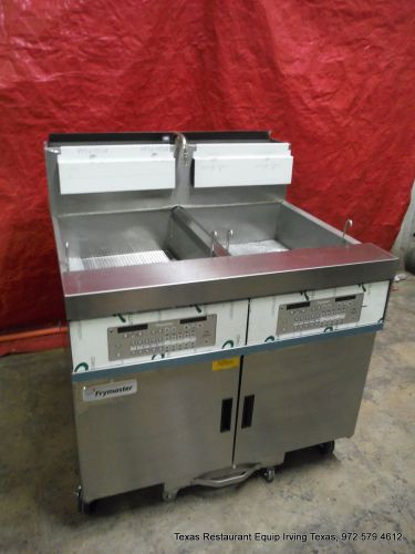 New frymaster gas double digital deep fryer with filtration system, mfg in 2014 for sale
