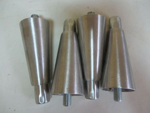 LOT OF 4- STAINLESS STEEL TABLE LEVELING ADJUSTABLE LEGS 5 3/4&#034; TO 7 1/8&#034;      A