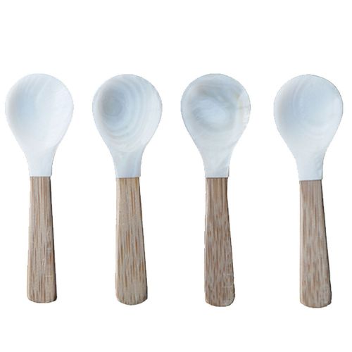 Be Home Sea Shell with Bamboo Handle Spoon Small Set of 4