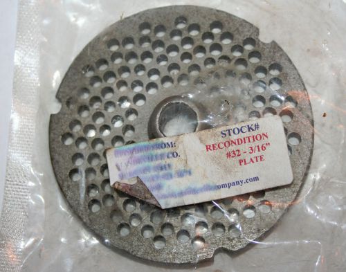 Size 32 Meat Grinder Plate Die with Hub 3/16&#034; holes 3 notches