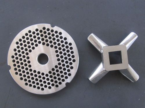 #42 x 1/4&#034;  meat grinder plate and knife for hobart biro lem universal etc for sale