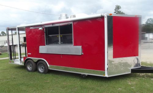 20&#039; concession food trailer- grease hood, bbq porch concession trailer for sale