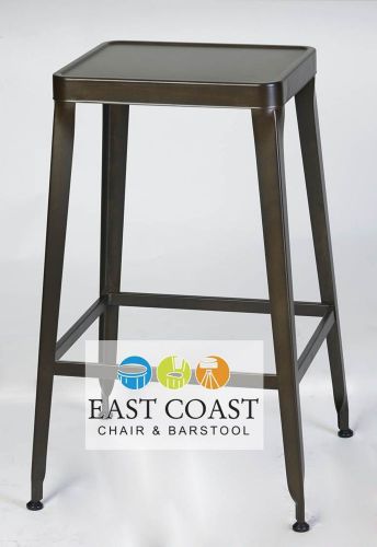 New Simon Steel Cafe Backless Bar Stool with Antique Rust Finish