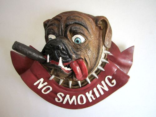 No Smoking Bull Dog bulldog store restaurant bar SIGN Georgia Man Cave cigar