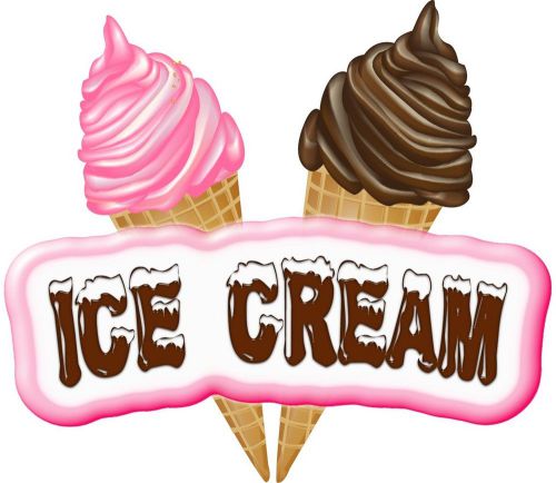 Ice Cream Cone Soft Serve Concession Decal 12&#034; Food Truck Cart Cafe Menu Sticker
