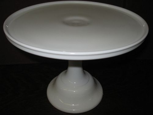 White Milk Glass cake serving stand / plate platter pedistal raised tray cupcake
