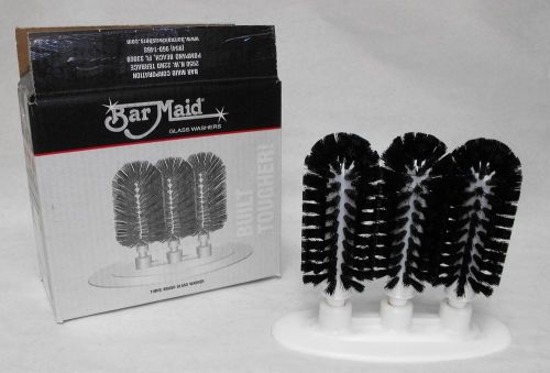 Bar Maid HD 1-PC TRIPLE BRUSH GLASS WASHER 3-Brushes with Suction Base FREE SHIP
