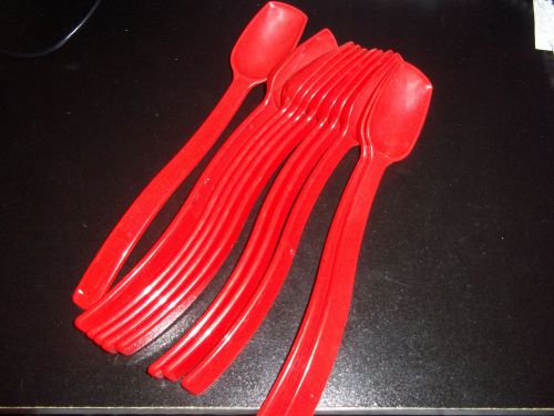 (lot of 11)  Red Cambro Polycarbonate Deli Buffet Serving Spoons NSF 10 inches