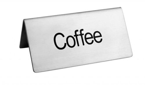 NEW New Star Stainless Steel Table Tent Sign, &#034;Coffee&#034;, 3-Inch by 1-1/2-Inch,