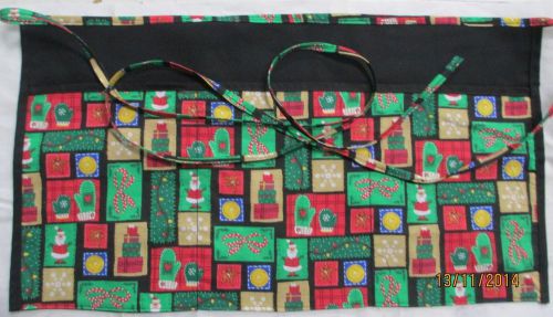 Waiter/waitress Server Waist Apron, CHRISTMAS PATCHWORK