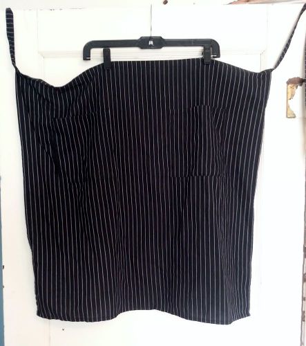 Black and White Striped Long Apron