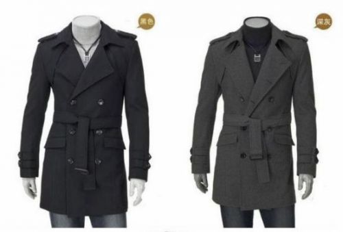 2014 New double-breasted coat and long coat male coat men&#039;s jackets windbreaker