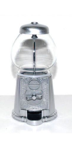 Small Silver Gumball Bank Candy Machine