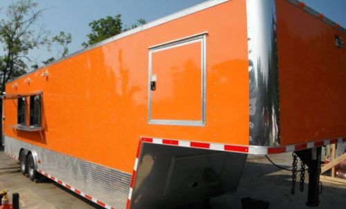 Concession trailer 8.5&#039;x34&#039; food bbq vending event gooseneck (orange) for sale