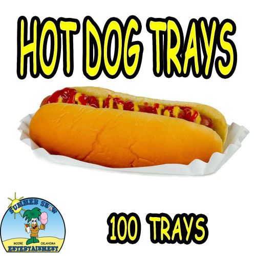 100 Hot Dog Tray Holders Paper Fluted Brand NEW CONCESSION SUPPLY #1