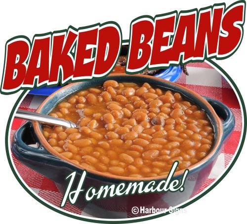 Baked Beans Barbeque BBQ Restaurant Concession Food Truck Sign Decal 14&#034;