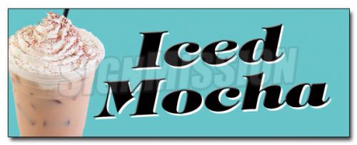 12&#034; iced mocha decal sticker coffee cold stand drink latte espresso for sale