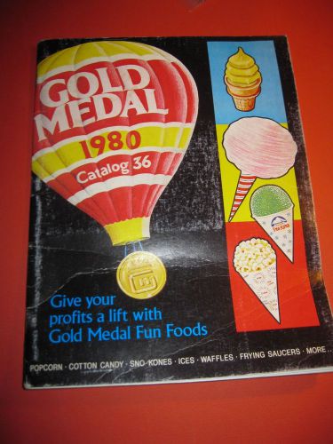 Vintage 1980 gold medal popcorn machine catalog~cotton candy,snow kones,supplies for sale