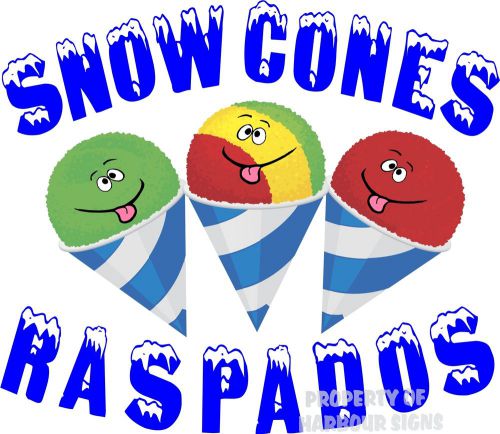 Snow Cones Raspados Decal 14&#034; Sno Shaved Ice Concession Cart Food Truck Vinyl