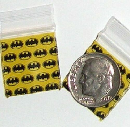 200 mini ziplock bags 0.75 x 0.75 inch Batman Baggies 3434  Apple reclosable