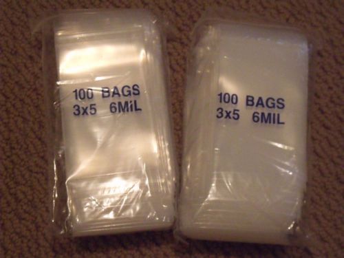 200 - 6 mil triple thick 3x5 inch &#034;mini-zip&#034; zip lock bags for sale