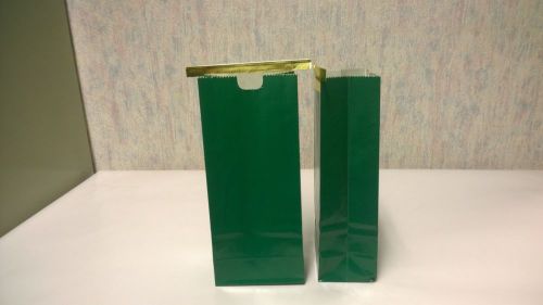 250 green tin tied bags with gold tin ties for sale