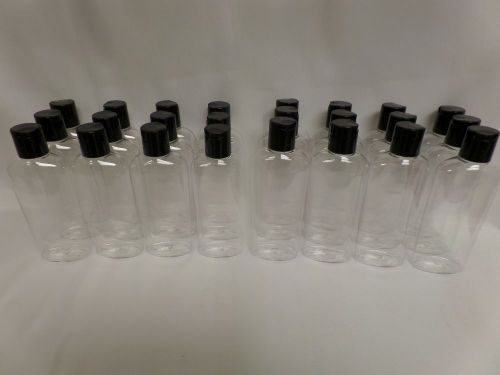 24 clear plasticbottles  pet cosmo oval with disc tops 6 oz. for sale