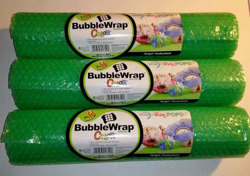 3-Pk of Bubble Wrap Each Measures 16&#034;Inch Wide x 8&#039;Ft Long:Green Color:Fast S&amp;H