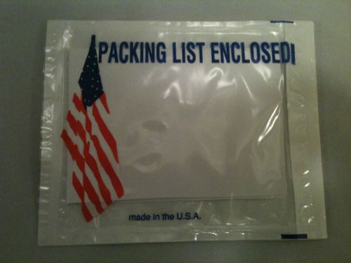 4.5 x 5.5&#034; USA Flag - Partial Face Packing List Envelope - 50-Pack