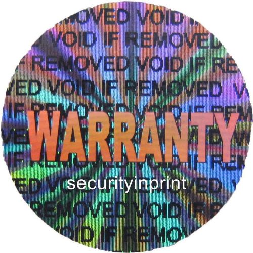 WARRANTY  Round 14mm Hologram Holographic Stickers Silver labels C14-2S