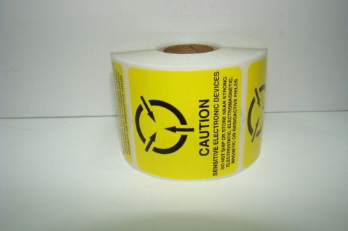 500 Static Warning Labels 2x2 CAUTION Electrostatic Sensitive Devices Roll