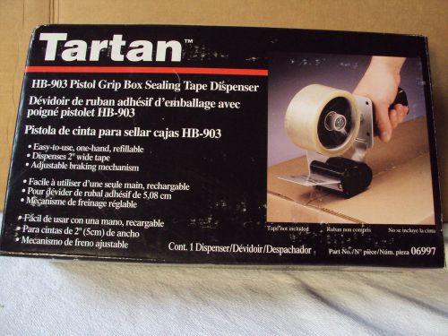artan Pistol Grip Box Sealing Tape Dispenser by 3M, 3&#034; core, Black