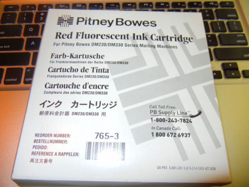 Pitney Bowes Red Flourescent Ink Cartridge #765-3 for DM230/DM330