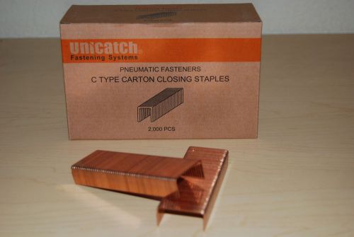 1 box 1-1/4&#034; x 5/8&#034; c-58 carton closing staples 2000/box for pneumatic &amp; manual for sale