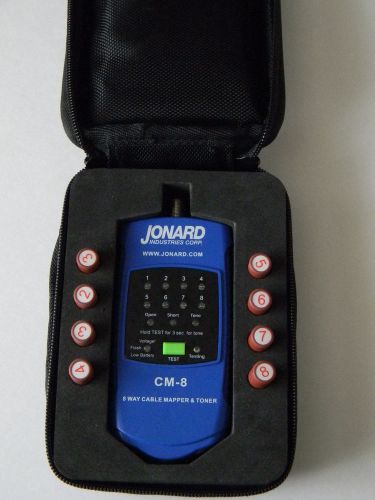 Jonard Industries CM-8 8 Way Cable Mapper &amp; Toner Kit Tester Set in Pouch