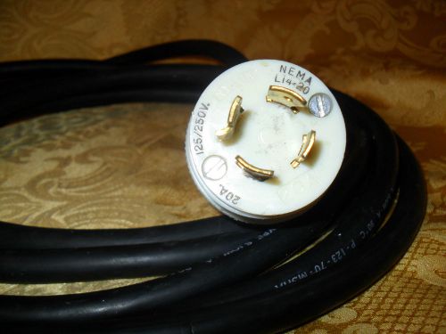 Nema twist locking plug   l14-20 turn lock  125/250v- 20a -15ft cord -usa for sale