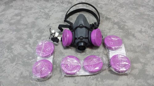 North 5500-30l half face respirator mask large + 3 pairs of 7580p100 cartridges for sale