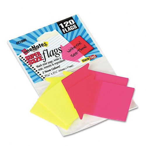 120 redi-tag seenotes trans. film arrow flags pink/yw for sale