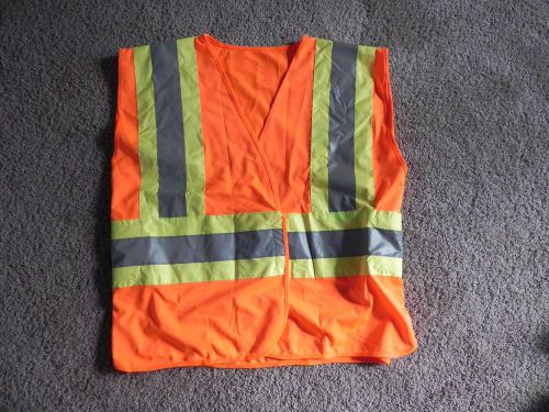 Reflective Safety Vest orange yellow Class 2 ANSI S, M, L Adjustable