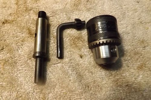 JACOBS 3/8&#034; DRILL CHUCK WITH KEY AND SHAFT ADAPTOR