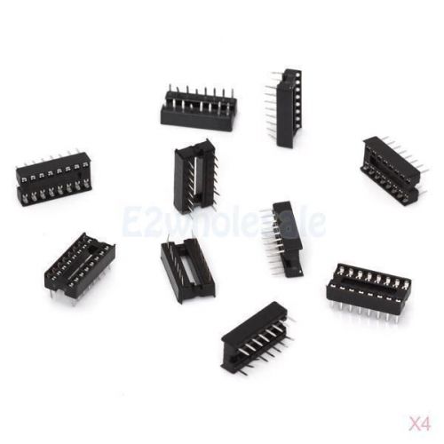 4x 10pcs 16pin 16 pin dip ic socket adapter 2.54mm pitch high quality #05147 for sale