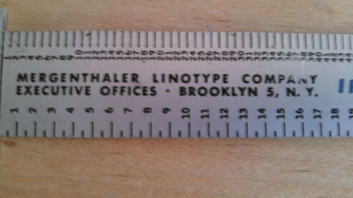 MERGENTHALER Blue Streak Linotype Rule Ruler Vintage Printing Advertising Item