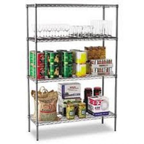 Alera 1,250-lb. wire shelving starter kit with 4 shelves, 18&#034;d x 48&#034;w x 72&#034;h - b for sale