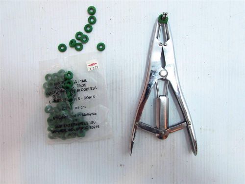 Elastrator tool Castrator Pliers for lambs, calves, goats. W/ rings. Free Ship!